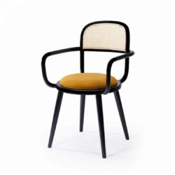 Luc side chair at DeFrae Contract furniture cane back and upholstered seat