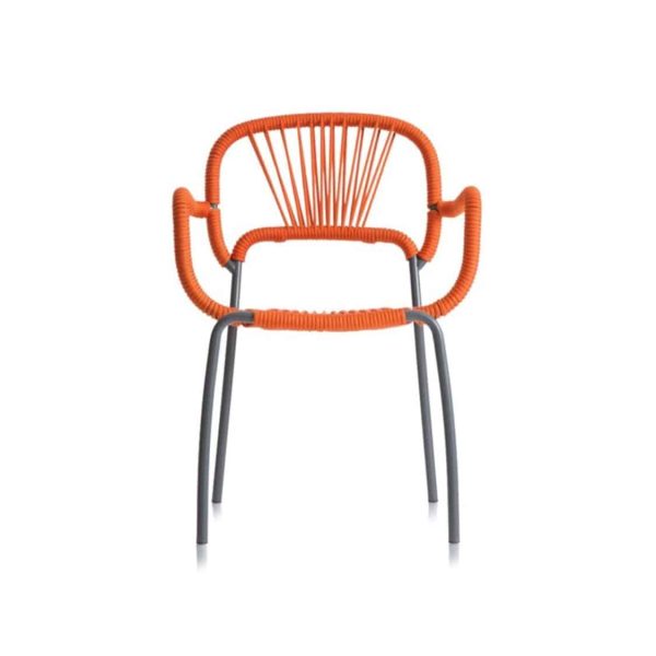 Moyo A Int armchair with weave and rope back DeFrae Contract Furniture Orange