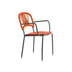 Moyo A Int Armchair with weave and rope back DeFrae Contract Furniture Orange side