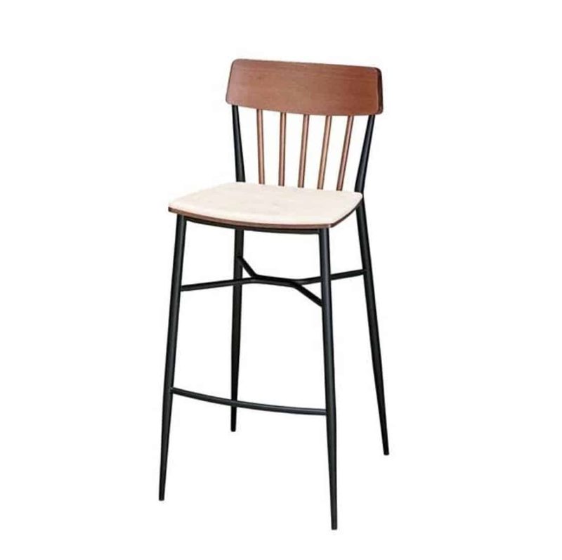 Naika Bar Stool Spindle Back DeFrae Contract Furniture Front