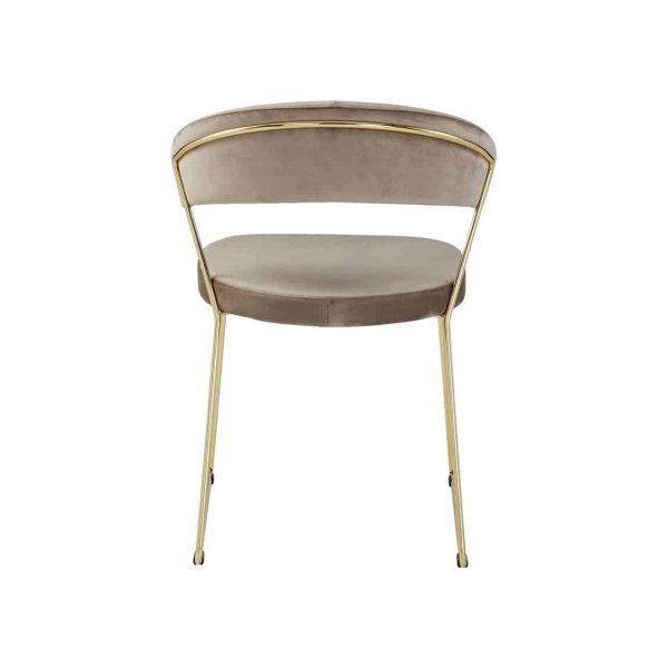 New York Armchair Curved Back Gold Sled Base Calligaris at DeFrae Contract Furniture Velvet Sand Back
