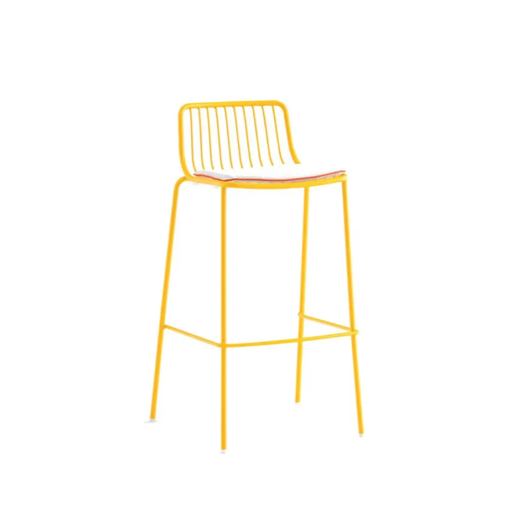 Nolita Bar stool 3658 Pedrali at DeFrae Mustard Yellow with cushion