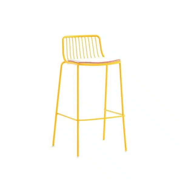 Nolita Bar stool 3658 Pedrali at DeFrae Mustard Yellow with cushion