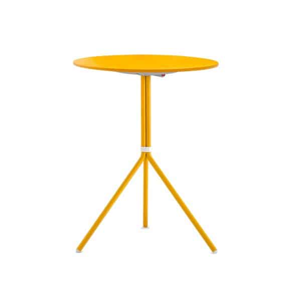 Nolita Flip Top Table Base Pedrali at DeFrae Mustard Yellow Round Top Hero