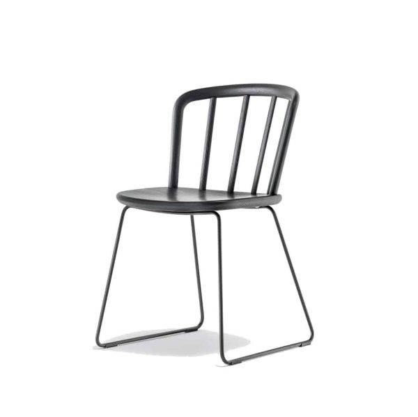 Nym Armchair 2850 Pedrali at DeFrae Contract Furniture Black Sled Base Side On