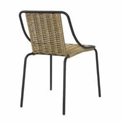Oyster Woven Side Chair DeFrae Contract Furniture Natural Back View