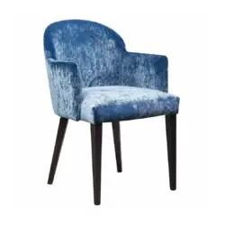 Paris Armchair ContractIn Available From DeFrae Contract Furniture Blue Velvet Wood Frame