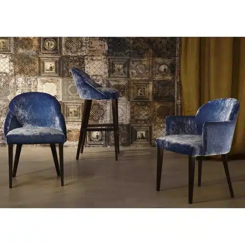 Paris S Side Chair ContractIn Available From DeFrae Contract Furniture Blue Velvet Wood Frame