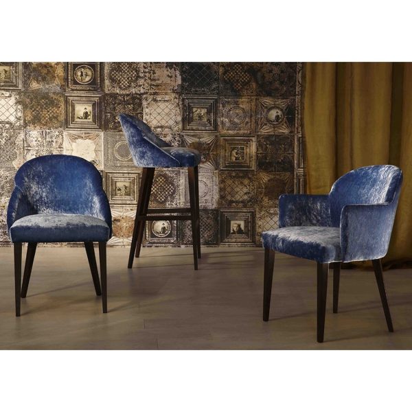 Paris S Side Chair ContractIn Available From DeFrae Contract Furniture Blue Velvet Wood Frame