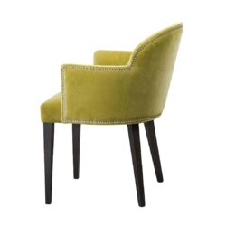 Paris S1 Armchair Contrat IN Available From DeFrae Contract Furniture Mustard Velvet Wood Frame