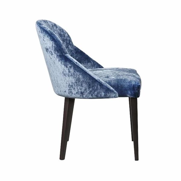 Paris Side Chair ContractIn Available From DeFrae Contract Furniture Blue Velvet Wood Frame