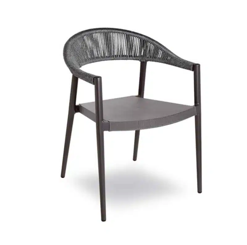 Praque woven outdoor chairs available from DeFrae Contract Furniture Anthracite