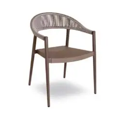 Praque woven outdoor chairs available from DeFrae Contract Furniture Taupe