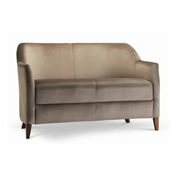 Rush 2 seater sofa with classic legs at DeFrae Contract Furniture