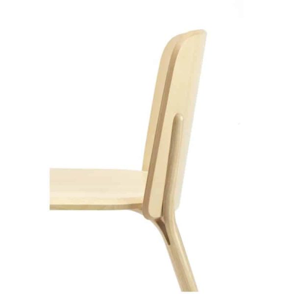 Split Side Chair from Ton at DeFrae Contract Furniture natural side view close up
