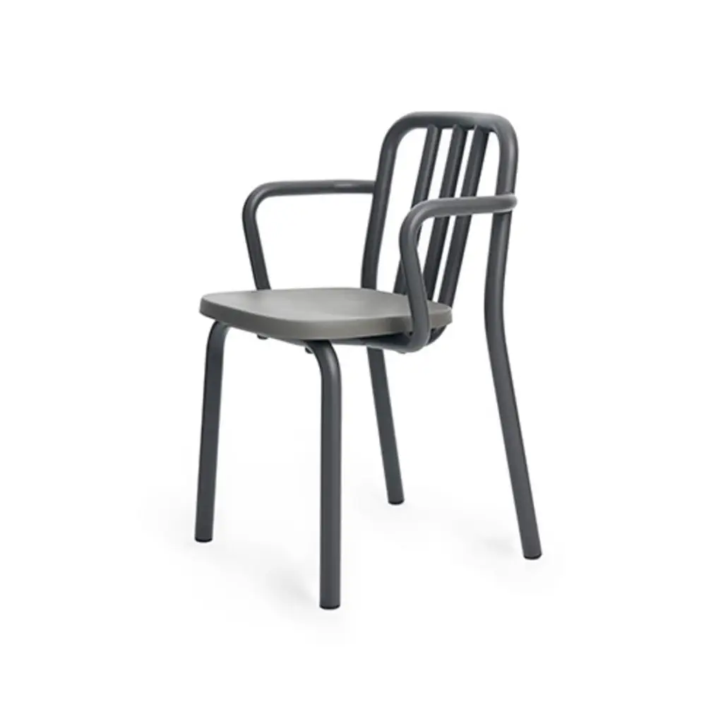 Tube armchair available at DeFrae Contract Furniture charcoal grey