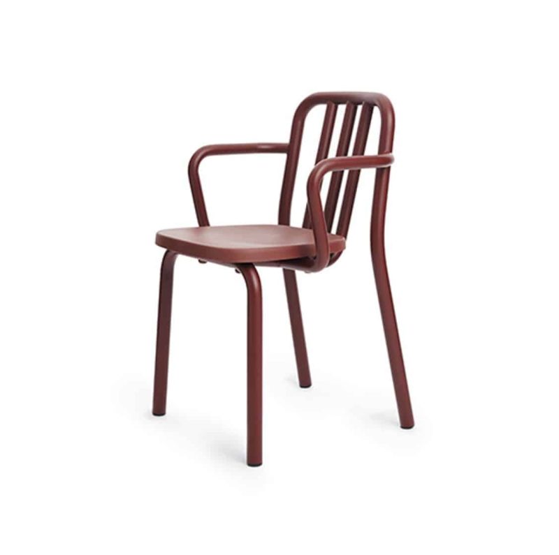 Tube armchair available at DeFrae Contract Furniture red
