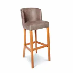 Valencia Bar Stool Uphosltered With Wooden Frame DeFrae Contract Furniture Tan