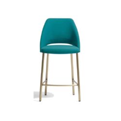 Vix bar stool with brass copper legs Vic Pedrali available from DeFrae Contract Furniture