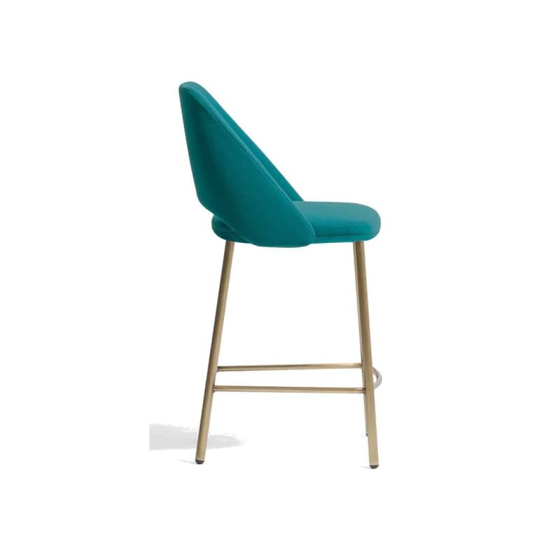 Vix bar stool with brass copper legs Vic Pedrali available from DeFrae Contract Furniture