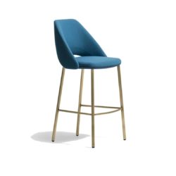 Vic Bar Stool with brass copper legs Pedrali available from DeFrae Contract Furniture Blue