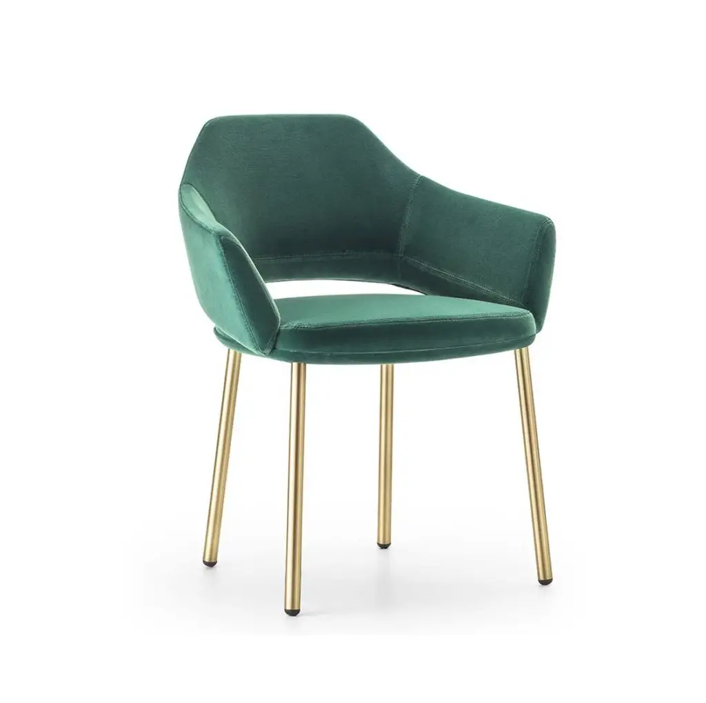 Vic Armchair with brass copper legs Pedrali available from DeFrae Contract Furniture Green