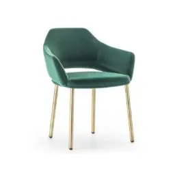 Vic Armchair with brass copper legs Pedrali available from DeFrae Contract Furniture Green