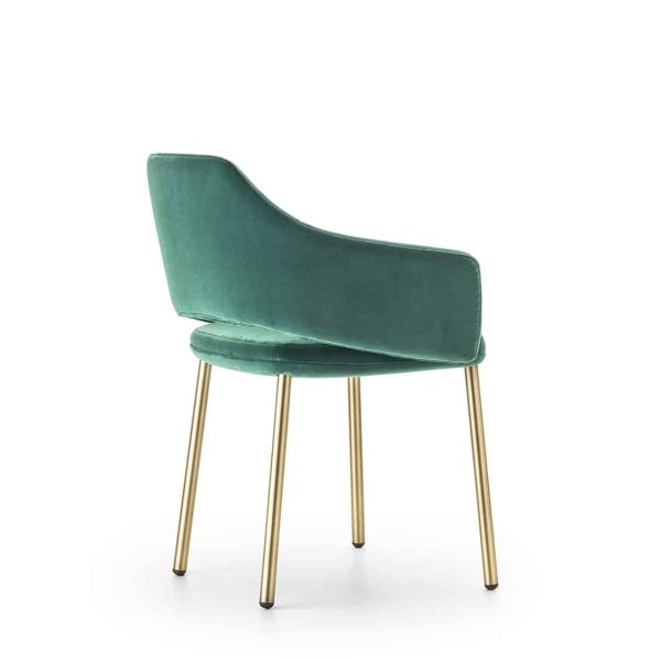 Vic Chair with brass copper legs Pedrali available from DeFrae Contract Furniture Green