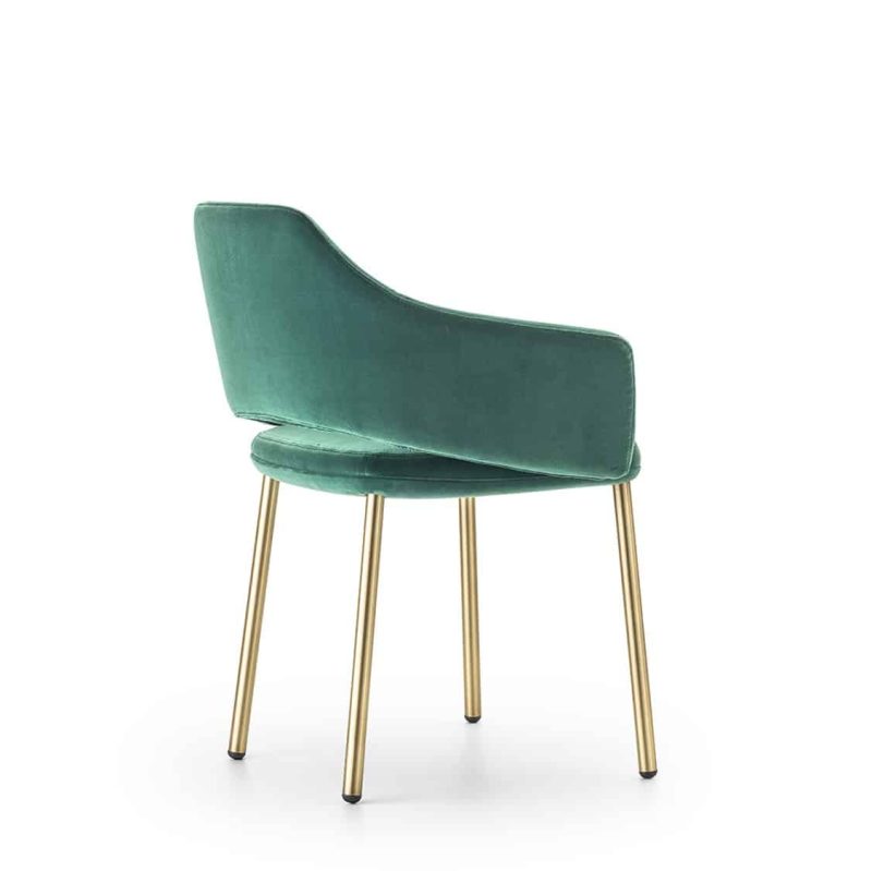 Vic Chair with brass copper legs Pedrali available from DeFrae Contract Furniture Green