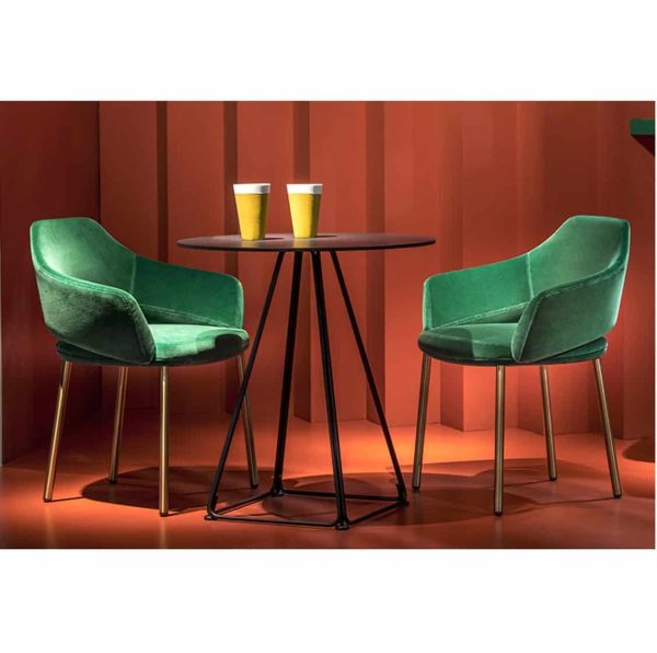 Vic Chair with brass copper legs Pedrali available from DeFrae Contract Furniture Green Range