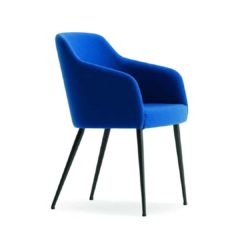 Yvonne Armchairs From DeFrae Contract Furniture Blue With Metal Frame
