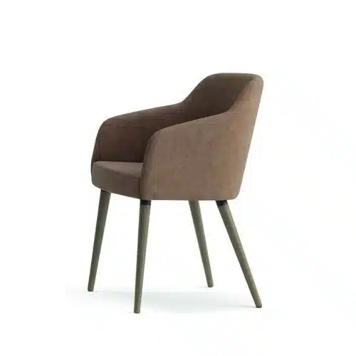 Yvonne Armchairs From DeFrae Contract Furniture Brown With Wooden Frames