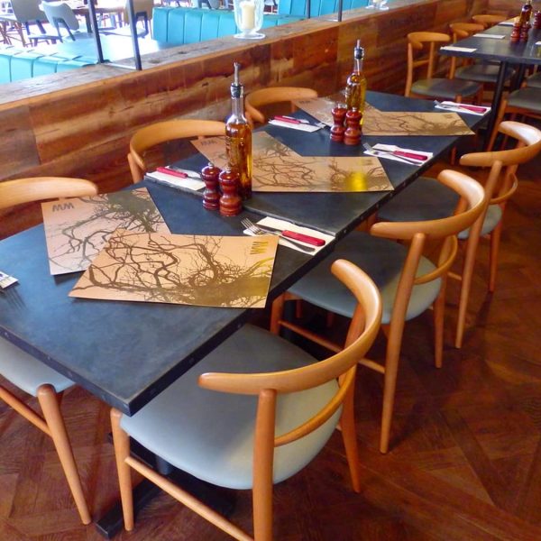 Zinc Tabletops Metal & Industrial Tables DeFrae Contract Furniture Restaurant Tables Round
