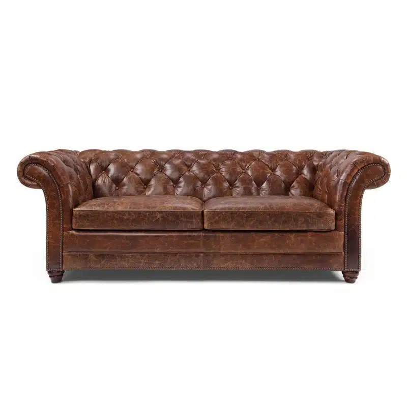 Chesterfield Sofa 2 Seater DeFrae Contract Furniture Vintage Leather Look