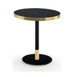 Duplex Corbetta Table With Brass Edging Black Round Base