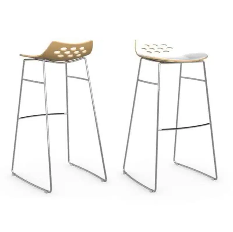 Jam Bar Stool Sled Base Metal Frame Connubia by Calligaris at DeFrae Contract Furniture