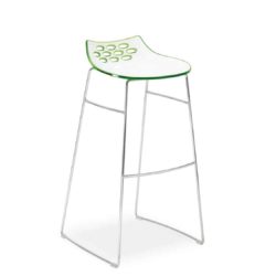 Jam Bar Stool Sled Base Metal Frame Connubia by Calligaris at DeFrae Contract Furniture Green
