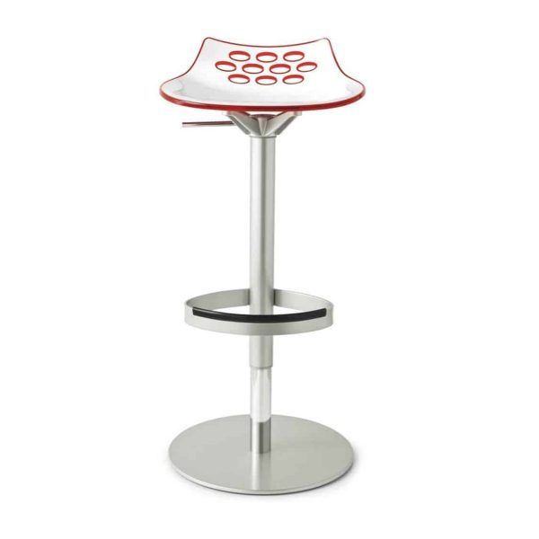 Jam Bar Stool Swivel Gas Height Adjustable Connubia by Calligaris at DeFrae Contract Furniture Red