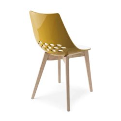 Jam W Chair Wood Frame Connubia by Calligaris at DeFrae Contract Furniture Oak Frame Yellow