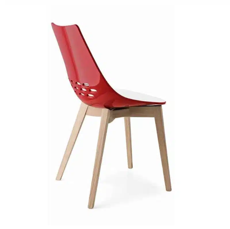 Jam W Chair Wood Frame Connubia by Calligaris at DeFrae Contract Furniture Red