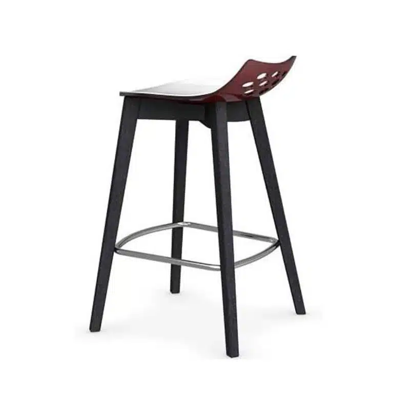 Jam W Bar Stool Connubia by Calligaris at DeFrae Contract Furniture Black Wooden Frame Red Seat