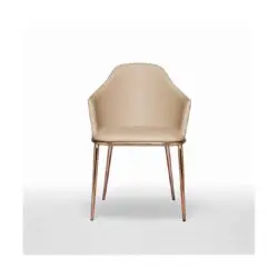 Lea armchair with brass gold frame Midj at DeFrae Contract Furniture front