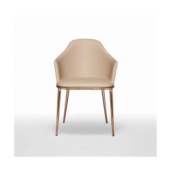 Lea armchair with brass gold frame Midj at DeFrae Contract Furniture front