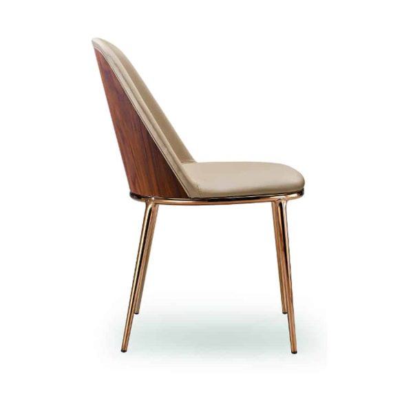 Lea side chair with brass gold frame Midj at DeFrae Contract Furniture