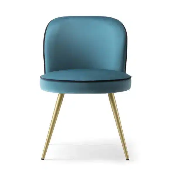 Manhattan Side Chair hair with Brass legs velvet Candy by DeFrae Contract Furniture