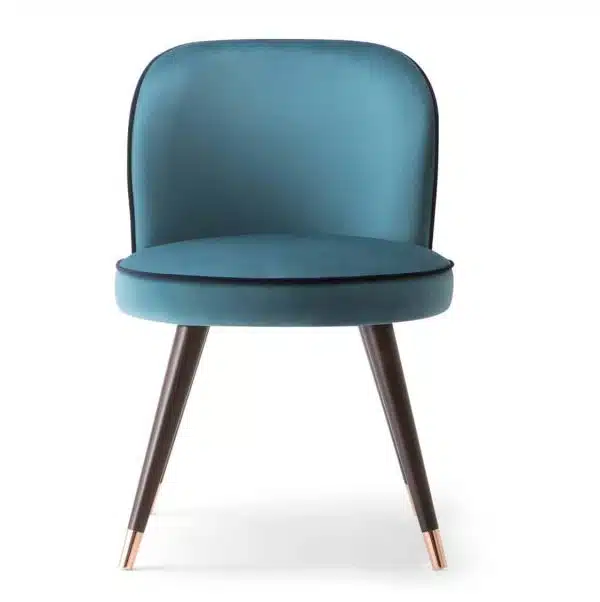 Manhattan Side Chair hair with Brass shoes velvet Candy by DeFrae Contract Furniture