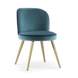 Manhattan Side Chair hair with Brass shoes velvet Candy by DeFrae Contract Furniture Hero