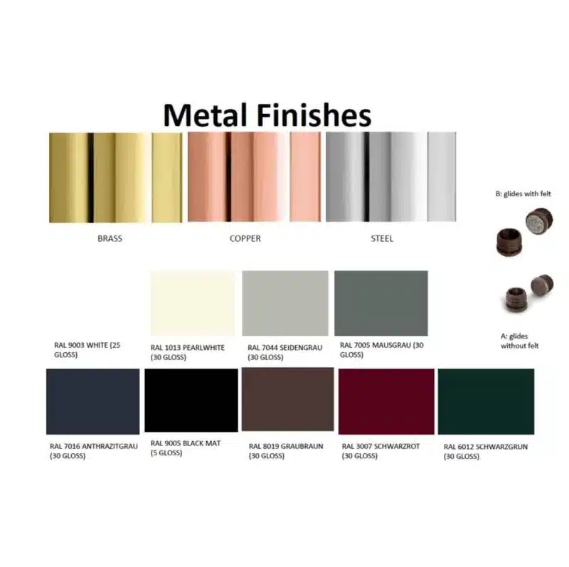 Metal Frame Finishes For Chairs and Stools DeFrae
