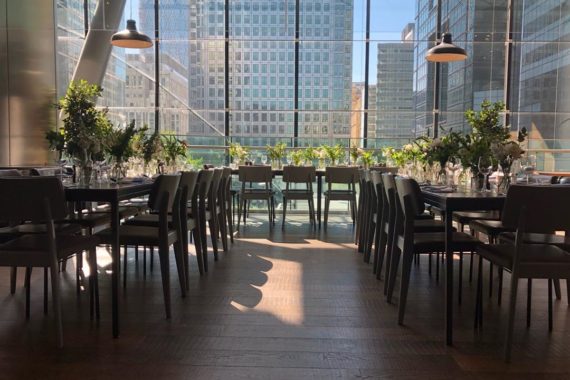 Oakland side chairs at The Pearson Rooms Canary Wharf London by DeFrae Contract Furniture
