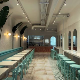 Burger restaurant furniture by DeFrae Contract Furniture at Neat Burger London